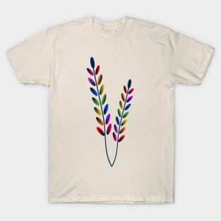 Simplistic Art of Leaves (Rainbow) T-Shirt